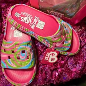 *SOLD ON EBAY* Barbie x Vans Slides VR3CUSH: Women's size 10, BNIB, Trippy Multi
